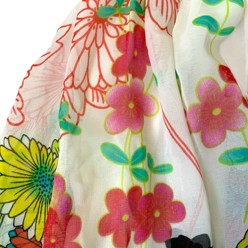 Vintage FOREVER 21 Floral Strapless Mini Dress Y2K Empire Waist Multicolor Small